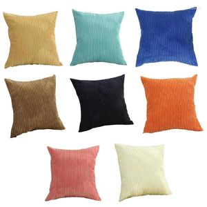 Pillow R2JC Modern Nordic Decorative Throw For Case Striped Corduroy Plush Plain Solid Color Square Cover