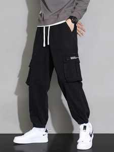 Autumn Mens Cargo Pants Multi-Pockets Streetwear Baggy Jogger Trousers 240304