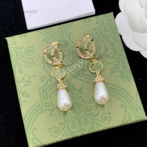 designer jewelry earingDesigner Pearl Long Charm Earrings for Woman Brass Fashion Jewelry Supply