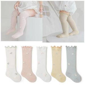 4Pairs Soft Cute Kids Knee High Socks Baby Boys Girls Cotton Mesh Breathable Soft Socks born Infant Long Socks Suit For 0-3Y 240226