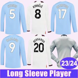 23 24 Walker Long Sleeve Player Soccer قمصان روبن برناردو فيليبس Stones Ake Kovacic Grealish Home بعيدًا