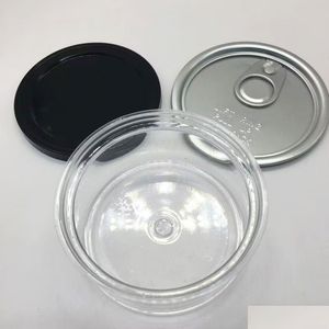 Food Jars Canisters Glass Jar Storage Container Tin Can Oem Labels 100Ml 200Ml 50Ml Cans Black White Caps Storages Smell Proof Water D Otltu