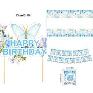 Nuovo nuovo piatto di carta tazze tovaglioli compleanno set di stoviglie usa e getta per forniture per baby shower decorazioni per feste a forma di farfalla