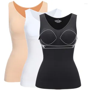 Women's Shapers Women Body Shaper Tank Top Cami z wbudowanymi wyjmowanymi podkładkami stanika Camisole Shapewear Tops Półka