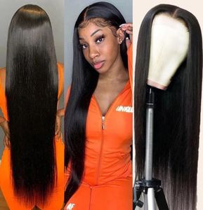 Bone Straight 13x6 Lace Frontal Human Hair Wigs Pre Plucked Brazilian Straight Lace Front Wig 4x4 5x5 Closure Wig5279862