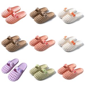 Summer new product slippers designer for women shoes green white pink orange Baotou Flat Bottom Bow slipper sandals fashion-02 womens flat slides GAI outdoor shoes