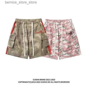 Mäns shorts high street hiptop Loose Camouflage Shorts för kvinnor Summer Fashion American Product Pants For Mens Y2K Womens Clothing High midjed Shorts Q240305