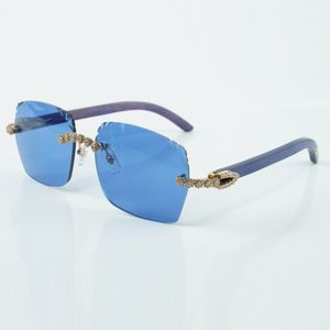 Direct sales fashion bouquet diamond 3524018 with natural blue wooden legs and cut sunglasses size 18-135mm