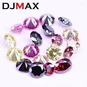 Luźne kamienie szlachetne DJMAX 0,5- 3ct Rzadko kolorowy Moissanite Stone Red Purple Pink Doskonałe wycięte zielony czarny niebieski kolorowe diamenty