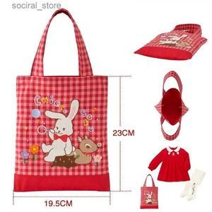 أكياس حفاضات Miki Mommy Bag Cs Cartoon Big Bunny Letter Plaid Plaid Handbag Bagl240305