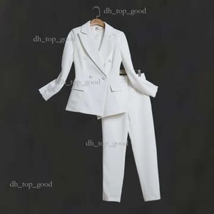 Blazer da donna Blazer Donne White Slim Pant Suit Abito femminile Notch Lavani Business Business Office Suckspants Ladies Suit 230426 433