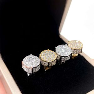 Ready To Ship 10K Gold VVS Moissanite Diamond Hip Hop Earrings Studs Men