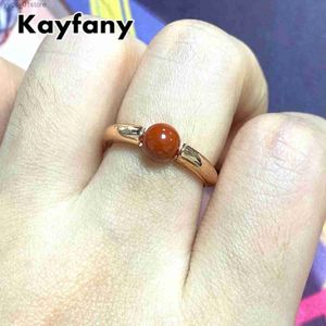 Bandringe, Ring, 23 Farben, einfacher runder Ring, Roségold plattiert, natürlicher roter Korallenring für Frauen, Geburtstagsgeschenk, L240305