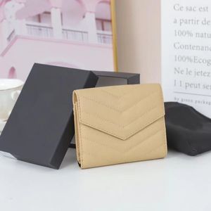 Folded Designer Caviar Wallet Lady Genuine Leather Many Card Holders Purse