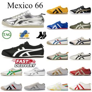 Кроссовки Mexico 66 Lifestyle Onitsukass Tiger Designers повседневная обувь для женщин и мужчин холст Черный Белый Синий Красный Желтый Бежевый Серебристый Off-Слипоны Loafer кроссовки кроссовки