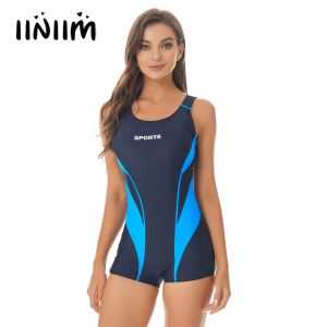 Swimwear Women's Swimsuit U Neck Sleeveless Removable Bust Pads Open Back Swimwear Onepiece Swimming Jumpsuit Beach Bathing Bodysuit