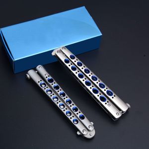 BM42 Balisong Theone 프리 스윙 나이프 블루 홀 440 블레이드 BM42 BM43 야외 캠프 헌트 EDC 도구