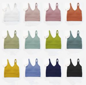 LU-55 Fitness Running Street Women's Solid Color U-Shaped Yoga Bra, Sports Beauty Tank Top, Strap Training Yoga Gym Top, Women's Fast Torking