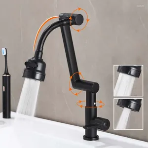 Rubinetti per lavandino del bagno Rubinetto per lavabo nero opaco Rotazione a 360 gradi Lavabo Rubinetto singolo per acqua fredda Soffione doccia Aeratori Rubinetteria