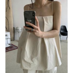 Camis Korean Style Women Sleeveless Camis Wild Solid Color Fashion Ladies Camis Summer New 2023 Women Tops U488