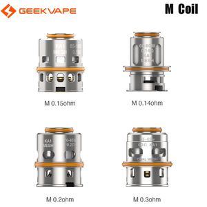 Original Geekvape M spiral M0.14 M0.3 Dual 0,3hm M0.15 Quadra 0,15Hm M0.2 Trible 0,2 M Seriespole för Z Max Tank E Cigarett Autentic 5st/Pack