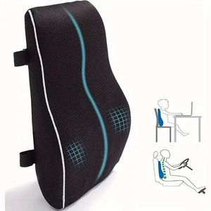 Cuscino per seggiolino auto antiscivolo in memory foam 1pc per sedie da ufficio e da gioco supporta la vita lombare morbido e confortevole 240223