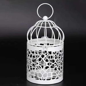 Candles Metal Iron Candle Stick Holder Hanging Birdcage Tealight Lantern Hollow Candle Holders For Table Wedding Party Home Decor White