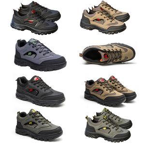 남성 산악 신발 새로운 사계절 야외 노동 보호 대형 크기의 남자 신발 통기성 스포츠 신발 운동화 패션 캔버스 신발 회색 43