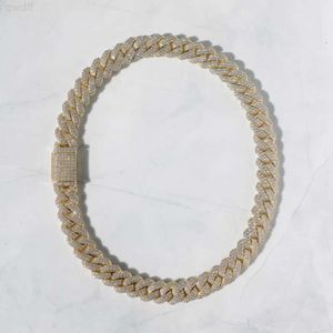 Vvs Moissanit-Halskette, 15 mm, kubanische Diamantkette, 18 Karat Gelbgold, Hip-Hop-Halskette für Herren, Miami, kubanische Gliederketten