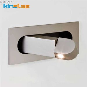 Lâmpada de parede Nordic Embutido LED Luzes de Parede 3W Ângulo Ajustável Dobrável Interior Leitura Sconce Lâmpada Quarto Cabeceira Estudo Luzes de Parede Fixação