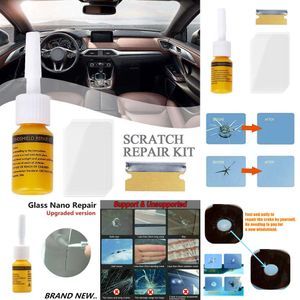 Nuovo 1 Set (7 Pz) Kit per parabrezza automobilistico Strumenti Rinnova Fissaggio Riparazione Graffi Veicolo Auto Vetro Liquido Finestra Sc B1u2