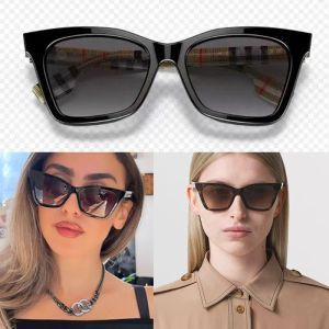 Check Detail Bio-acetate Square Frame Sunglasses Clear lens Designer Runway Men Eyeglasses 4346 Outdoor Shades Fashion Classic black glasses for Women Top luxury