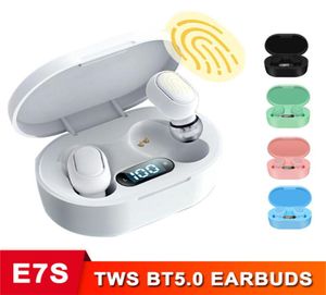 E7s tws preto ear bud verdadeiro sem fio bluetooth fones de ouvido controle toque à prova água estéreo inear fones com caso carga construído 9414628