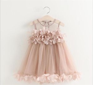 Yeni yaz örgü kızlar giysi çocuklar kızlar aplike prenses elbise çocuklar yaz kıyafetleri kız kızlar elbise5364087