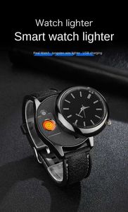 Зажигалки Мужские Кварцевые Часы USB Прикуриватель Зарядка Замена Вольфрамовой Проволоки Высококачественный Подарок Мужские Часы Спортивные Часы На Открытом Воздухе Q240305