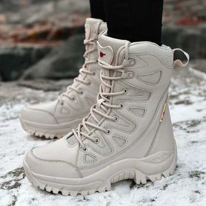 Utomhusskor Sandaler Vinterkvinnor Högtopp utomhus plysch läder vandringskor vandring kvinna stövlar berg sneakers camping spårning preking yq240301