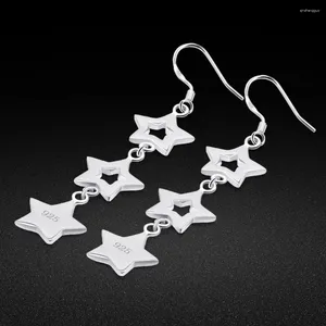 Dangle Earrings Romantic 925 Sterling Silver Tassel Star Drop For Women Girl Korean Fashion Party Jewelry Valentine's Day Gift