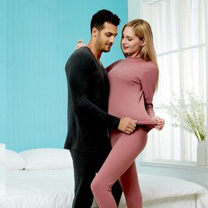 Men's Thermal Underwear Thin Solid Color Basic Fitness Underpants And Undershirts Women Thermo Men Elastic Tight Long Johns