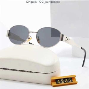 Luxury retro womens round sunglasses small frame CEL oval UV400 sun shading mens glasses 1SFK