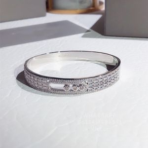 Projektantka bransoletka Bangle For Woman Diamond Gold Plaked 18K inkrustowana z naturalnymi 925 Srebrnymi Oficjalne reprodukcje wielkości europejskiej marki Projektant Premium Prezenty 011