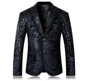 YUSHU Mens 2020 New Arrival Floral Blazer Men Wedding Prom Dress Blazers Plus Size 5XL Black Suit Jacket Men6478517