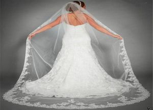 1 Schicht WhiteivoryBridal Cathedral Veil Lace Edge Bridal Wedding Veil With Comb 1T Bridal Veils4363813