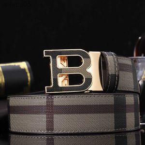 Bälten Automatisk Buckle Belt Letter Plaid Business Pants Belt 6 Färger Designer Jeans Midjeband 240305