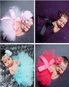 Nyfödda pografiska rekvisita söta design po props med pannband baby spädbarn kostym dräkt prinsess tutu kjol sommarklänning7184360