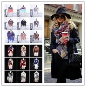 36 cores lenço de inverno tartan cashmere cachecol feminino xadrez cobertor cachecol novo designer acrílico básico xales women039s cachecóis e 1236107