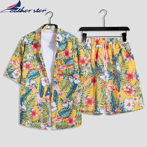 Men's Tracksuits Male Set Short Sleeve Hawaiian Shirt And Shorts Summer Casual Floral Shirt Beach Two Piece Suit 2023 New Fashion Men Sets M-3XL J240305