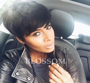 100 Human Real Hair Longer Pixie Cuts Wig Short Cut Layered Wigs For Black Women Popular Hairstyles Glueless Black Bob Wigs7312788