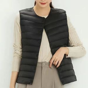 Waistcoats Spring Autumn Women Ultra Light 90% White Duck ner Vest Warm Winter Slim Waistcoat under Parka Female Liner Portable Outwear