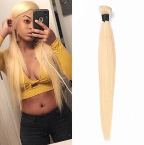 1 PC Top Quality Straight Blond Brasilian European Virgin Human Hair Bundle 613 Hårförlängning 86654478053639