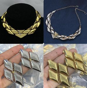 Hiphop Retro Matte Diamond Necklace Ear Stud med palatsstil Geometrisk formörhängen Rock Punk Accessories Kvinnor smycken med original Dust Bag Box